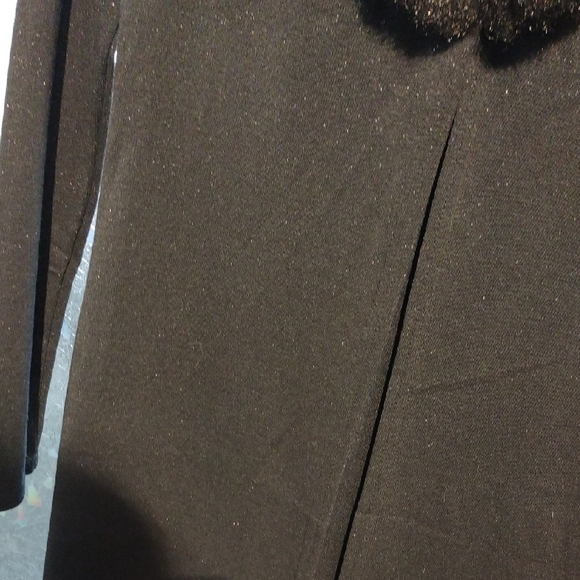 Indication Black Faux Fur Coatwith Matching Pant - Picture 13 of 17